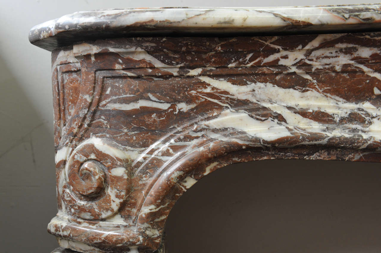 An 18th century French Louis XIV marble fireplace / mantel piece, circa 1730 For Sale 2